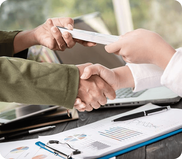 Team discussing trademarks