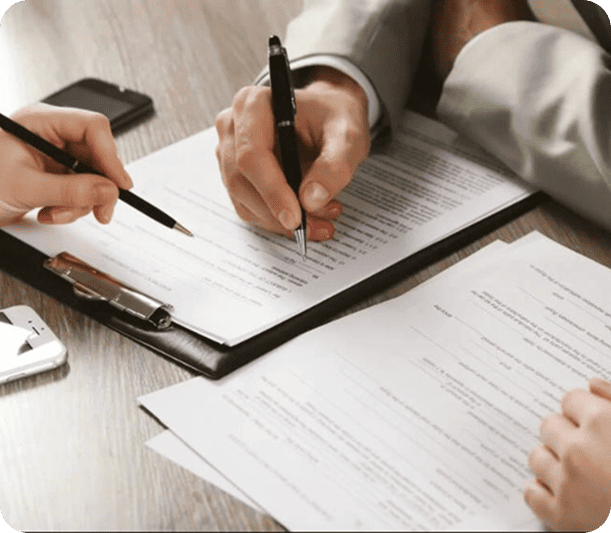 Team discussing trademarks